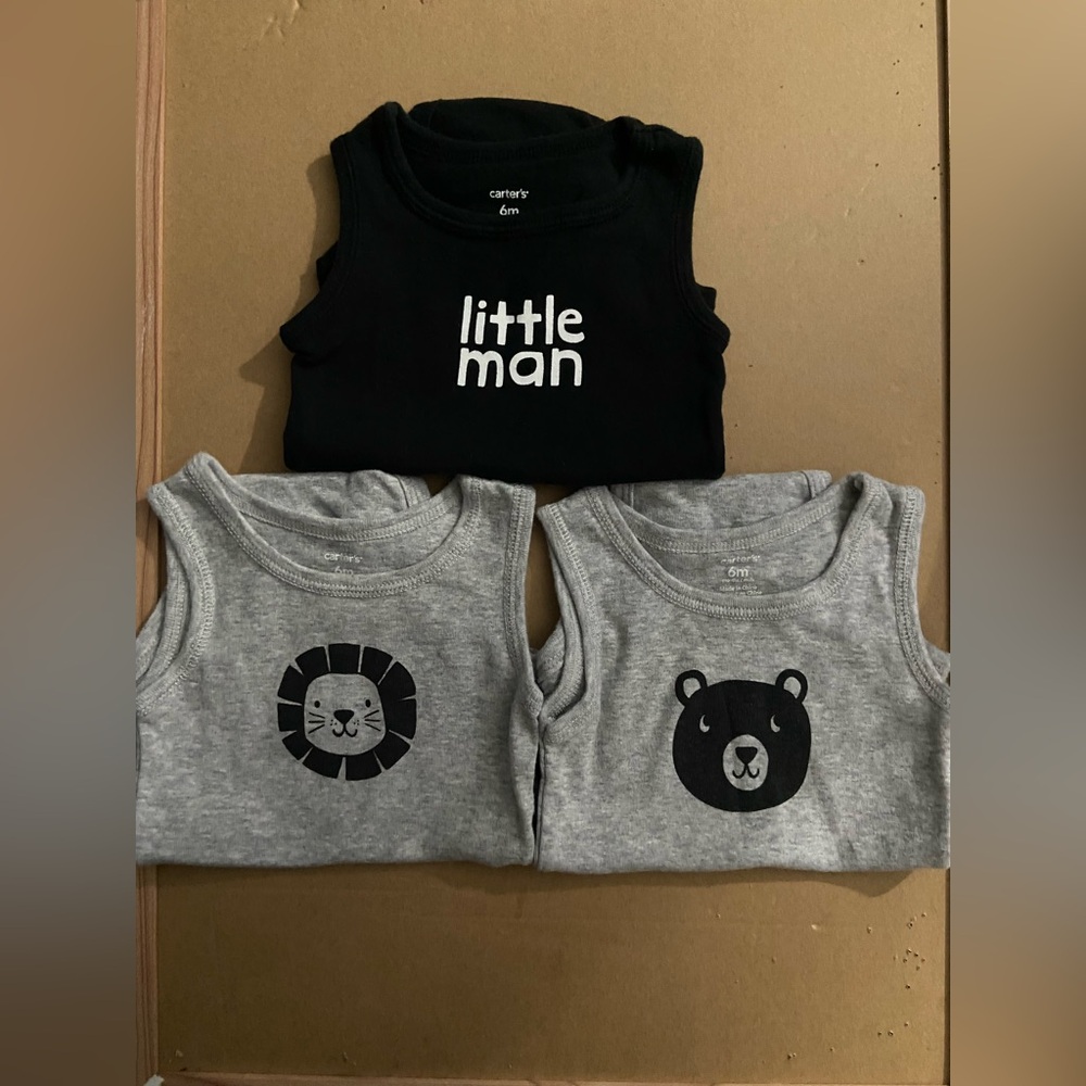 Carter's Baby Tank Tops - Black and Gray size 6 months set of 3